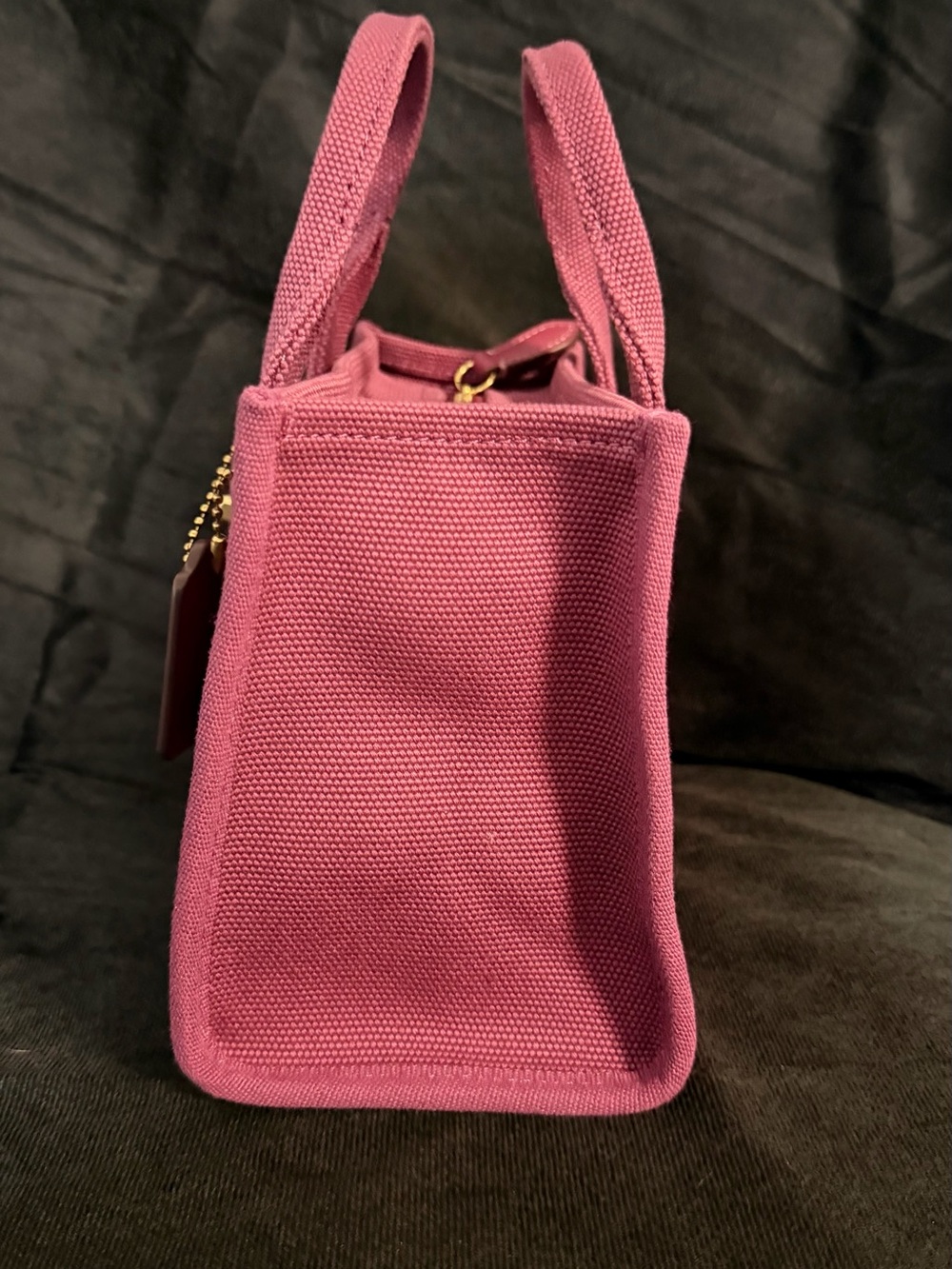 Coach Raspberry Pink Canvas Mini Tote with Detachable Strap - Picture 4 of 9